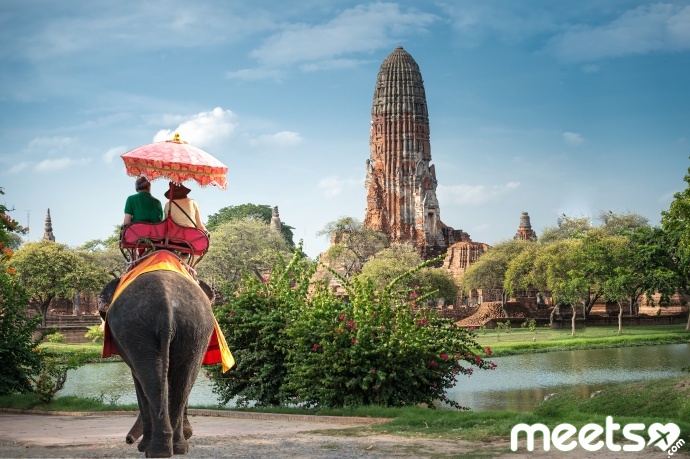 Tourists on an elephant 