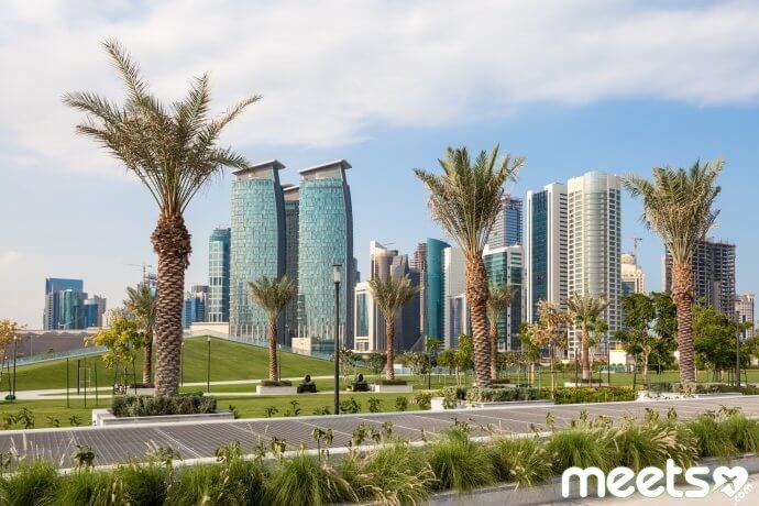 Park in the city of Doha, Qatar