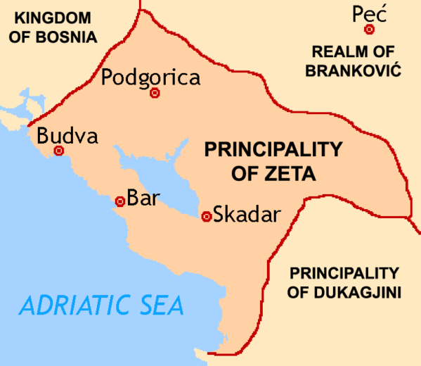 карта зеты черногории